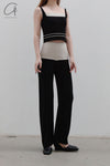 SWAYING/KNIT striped decorative suspender vest SW23SS1T12